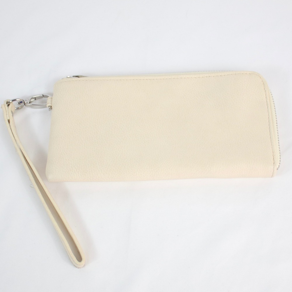 Wild Fable Cream Faux Leather Zip Around Wristlet Wallet Clutch